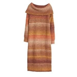 flared sleeve knit dress Classic Choice Knit Dress M Ivory by Lane 201